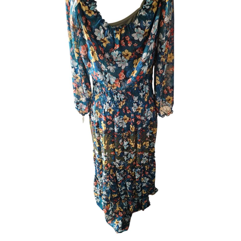 Figueroa & Flower Green Women Paisley Floral Dress Size 12